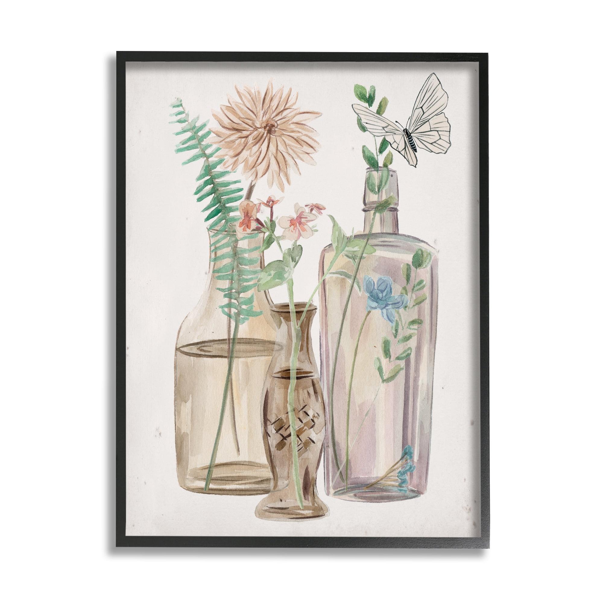 Stupell Industries Spring Meadow Bouquets Country Glasses Butterfly Florals, 11 x 14, Designed by Melissa Wang