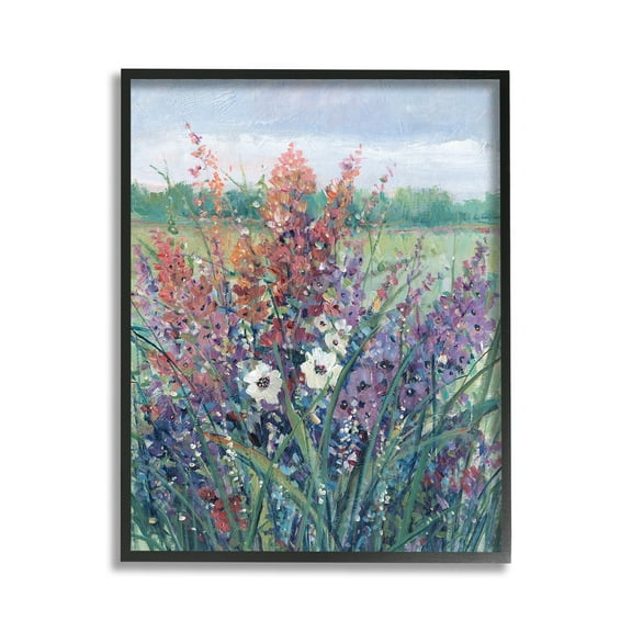 Stupell Industries Spring Meadow Florals Botanical & Floral Painting Black Framed Art Print Wall Art, 11 x 14