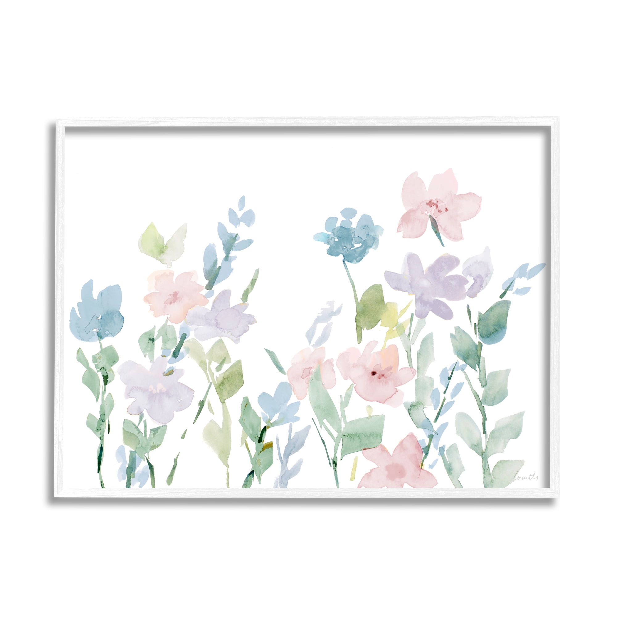 Stupell Industries Spring Meadow Florals Soft Pink Purple Watercolor Flowers, 30 x 24, Design by Lanie Loreth