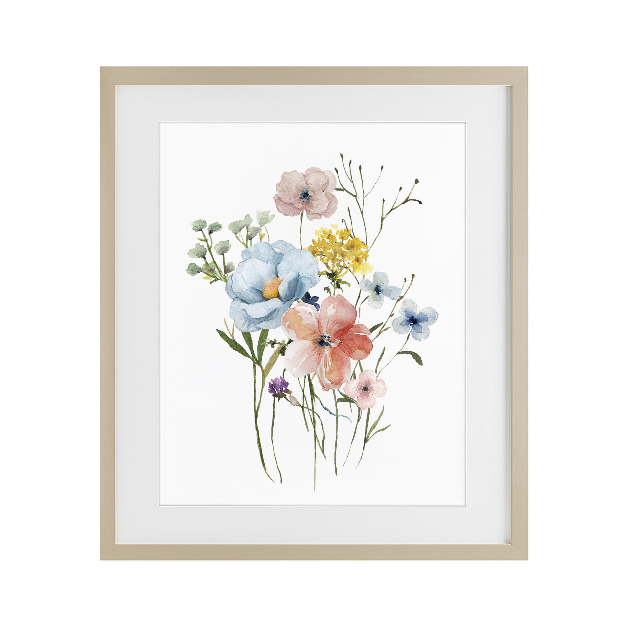 Stupell Industries Spring Meadow Wild Flowers Birch Framed Print Under Glass, design by Livi Finn