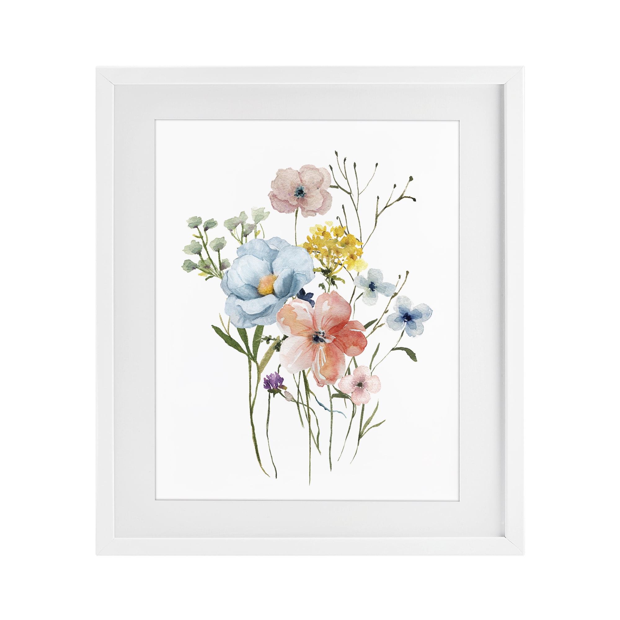 Stupell Industries Spring Meadow Wild Flowers White Framed Print Under Glass, design by Livi Finn