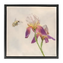 Stupell Industries Spring Offerings Bee Animals & Insects Painting Black Floater Framed Canvas Art Print Wall Art, 18 x 18