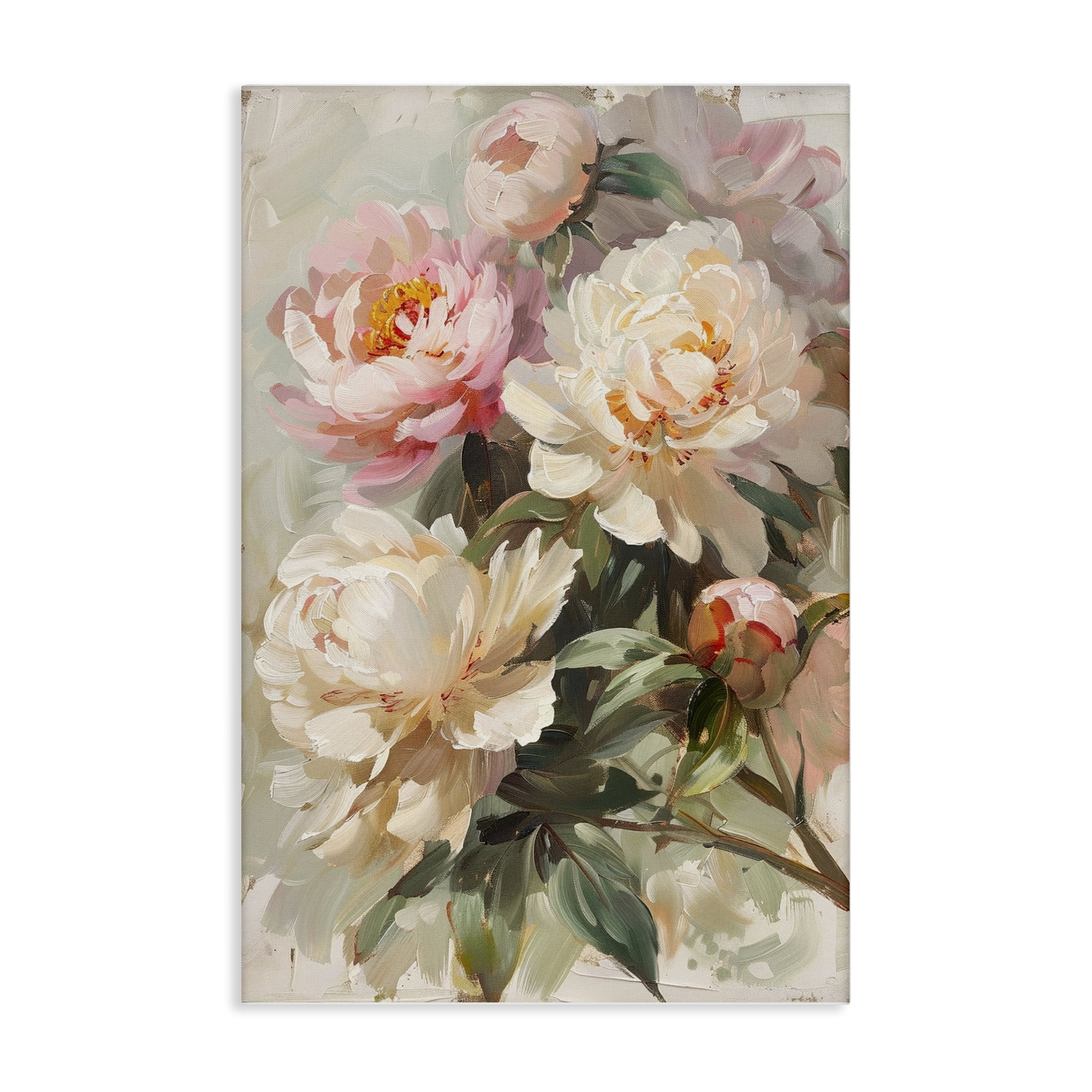 Stupell Industries Spring Peony Bundle Plants & Flowers Painting Wrapped Canvas Art Print Wall Art, 20 x 30