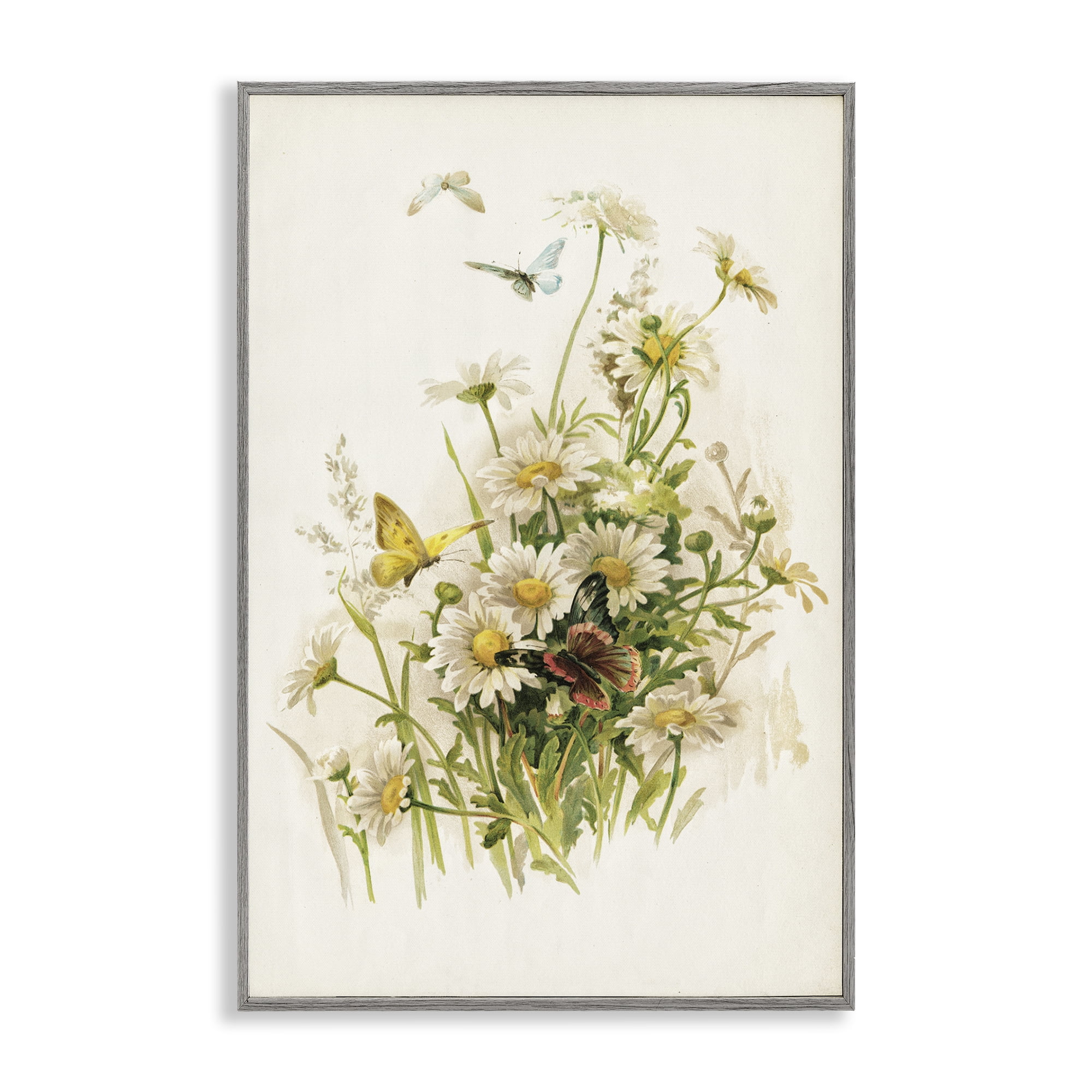 Stupell Industries Spring Pickings Florals Plants & Flowers Painting Gray Framed Art Print Wall Art, 20 x 30