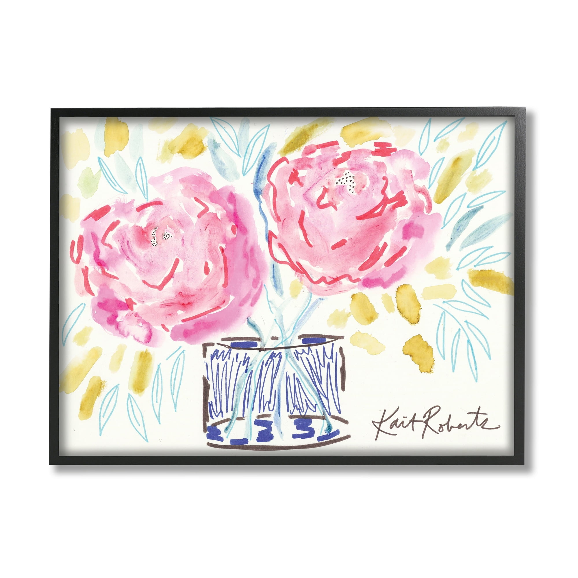 Stupell Industries Spring Pink Carnation Floral Still Life Expressive Flowers,20 x 16, Design by Kait Roberts