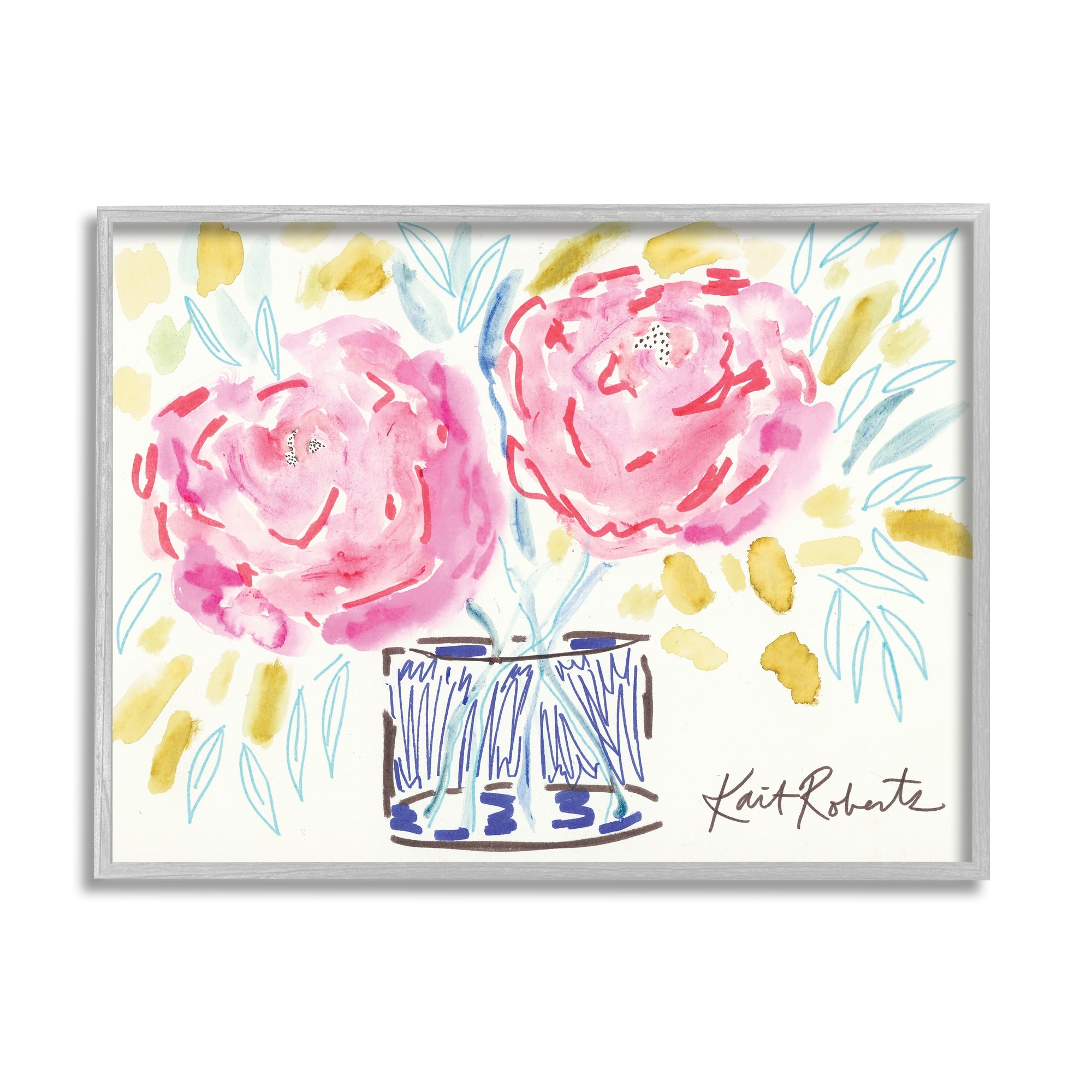 Stupell Industries Spring Pink Carnation Floral Still Life Expressive Flowers,20 x 16, Design by Kait Roberts