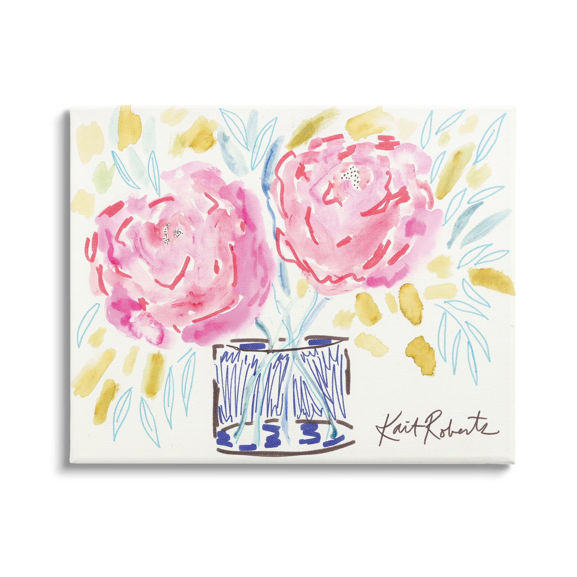 Stupell Industries Spring Pink Carnation Floral Still Life Expressive Flowers,48 x 36, Design by Kait Roberts