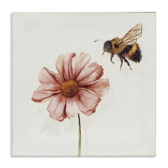 Spring Pollination Bee Canvas Art, 17 x 17, Made In USA