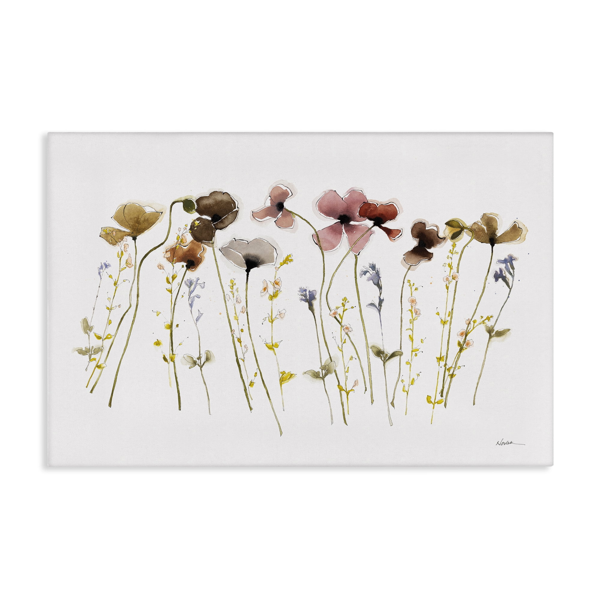 Stupell Industries Spring Poppy Sprigs Botanical & Floral Painting Gallery Wrapped Canvas Art Print Wall Art, 30 x 20