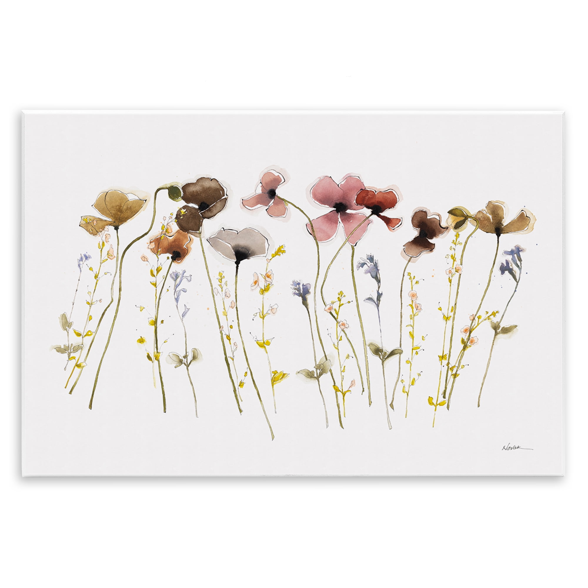 Stupell Industries Spring Poppy Sprigs Botanical & Floral Painting Unframed Art Print Wall Art, 19 x 13