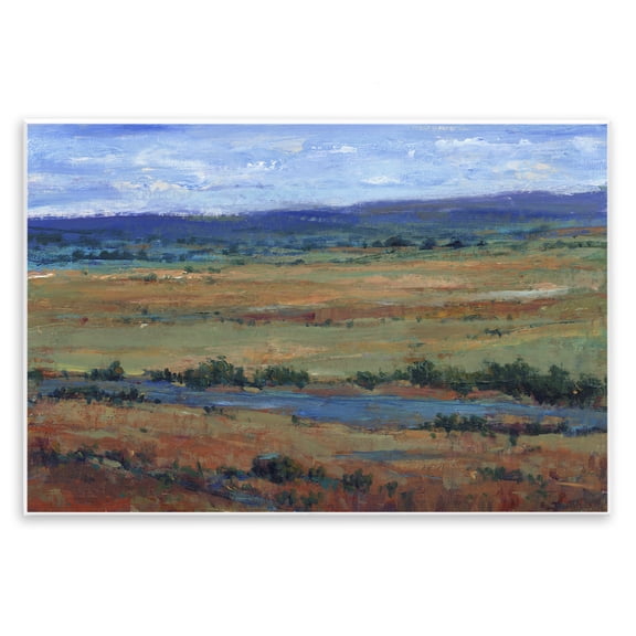 Stupell Industries Spring River in Countryside Landscape & Nature Painting Unframed Art Print Wall Art, 19 x 13