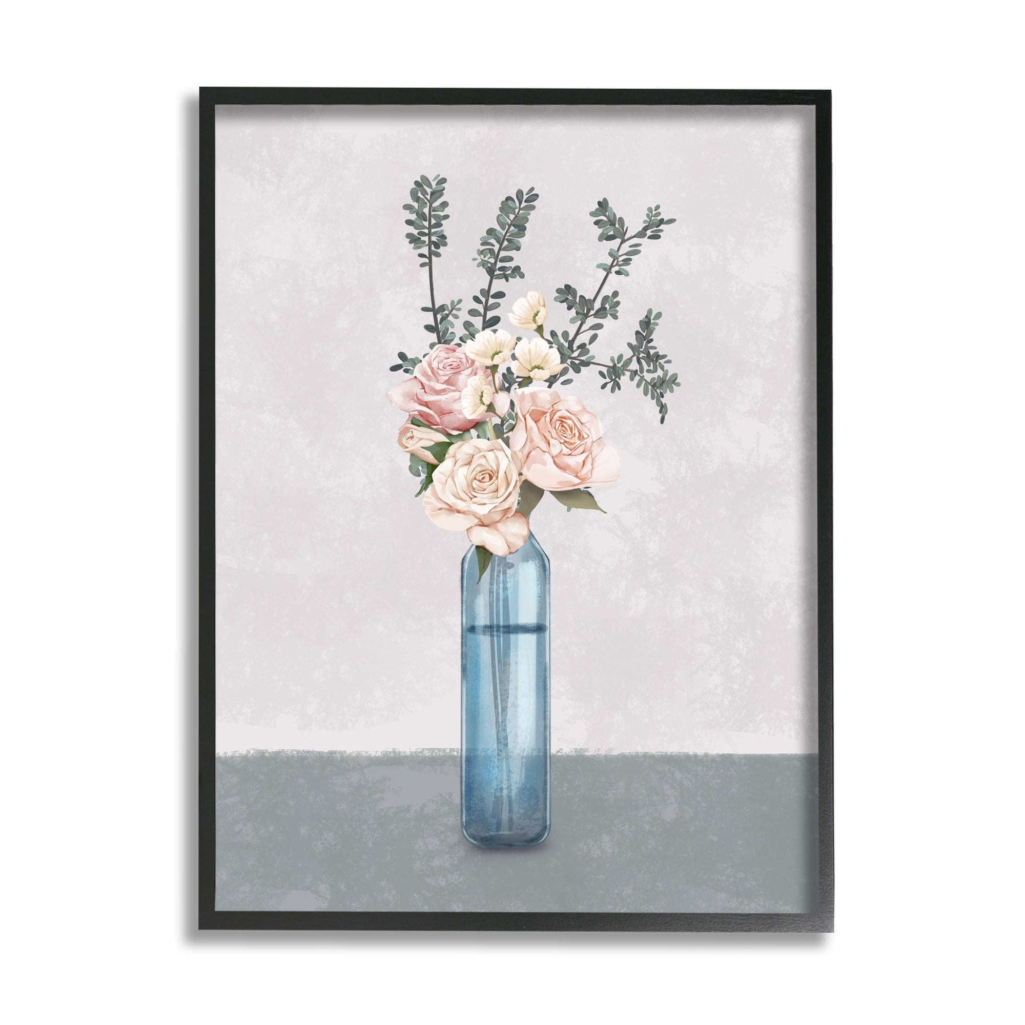Stupell Industries Spring Roses Glass Vase Austere Vintage Countryside Painting,11 x 14, Design by Ziwei Li