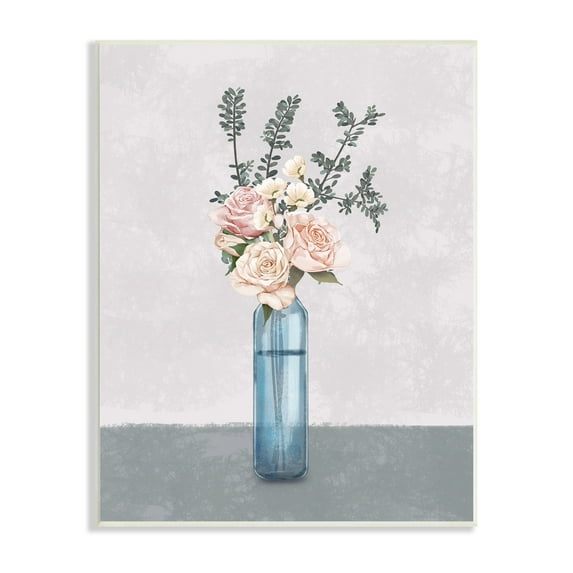 Stupell Industries Spring Roses Glass Vase Austere Vintage Countryside Painting,13 x 19, Design by Ziwei Li