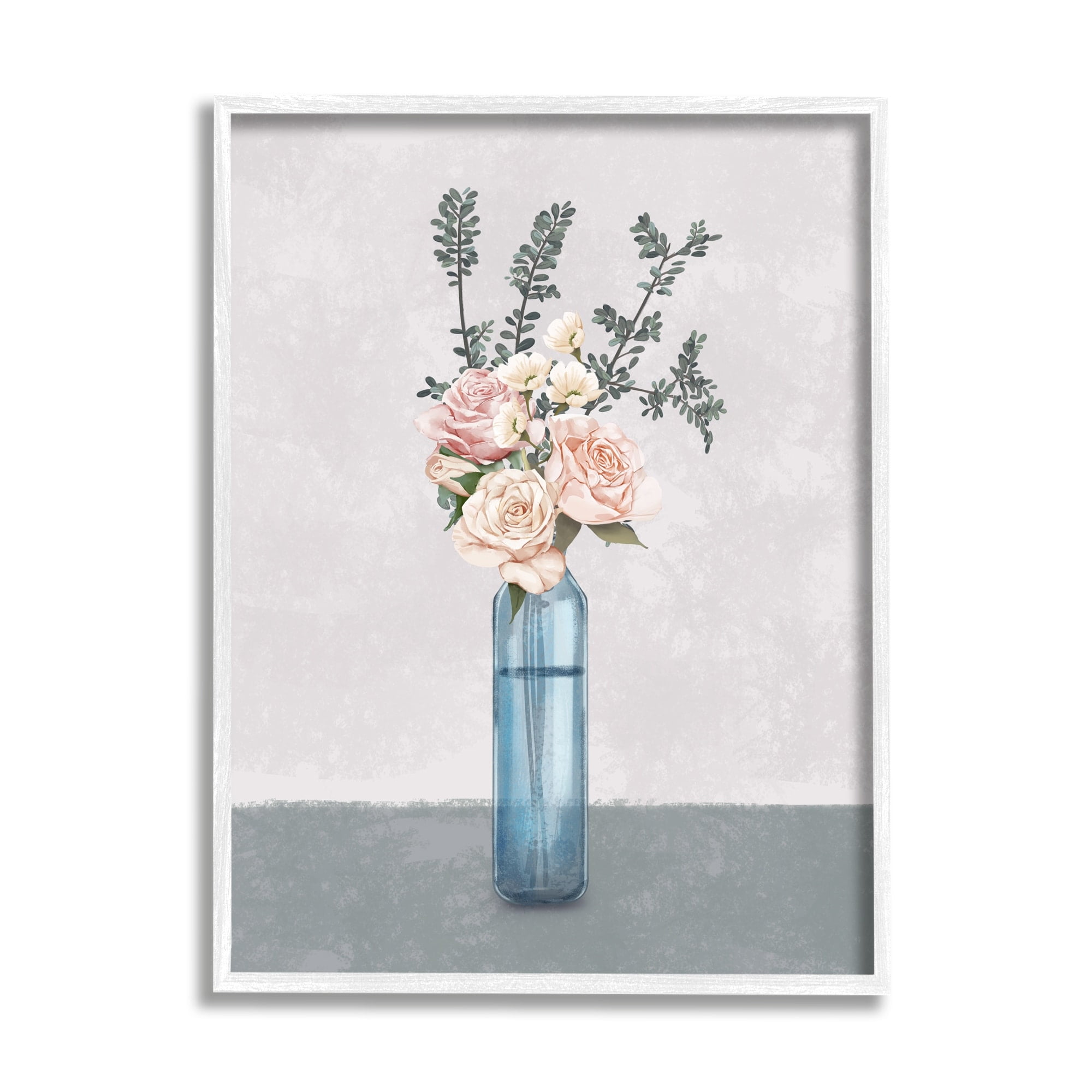 Stupell Industries Spring Roses Glass Vase Austere Vintage Countryside Painting,16 x 20, Design by Ziwei Li