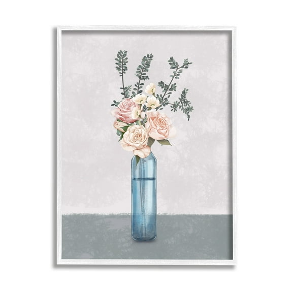 Stupell Industries Spring Roses Glass Vase Austere Vintage Countryside Painting,16 x 20, Design by Ziwei Li