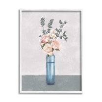 Stupell Industries Spring Roses Glass Vase Austere Vintage Countryside Painting,16 x 20, Design by Ziwei Li