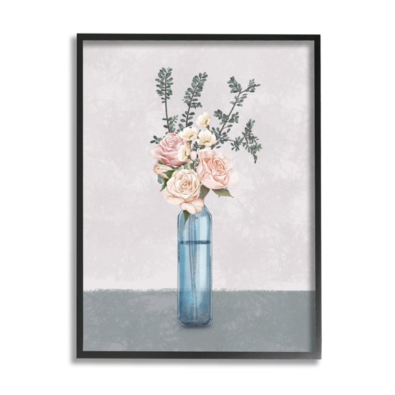 Stupell Industries Spring Roses Glass Vase Austere Vintage Countryside Painting,16 x 20, Design by Ziwei Li