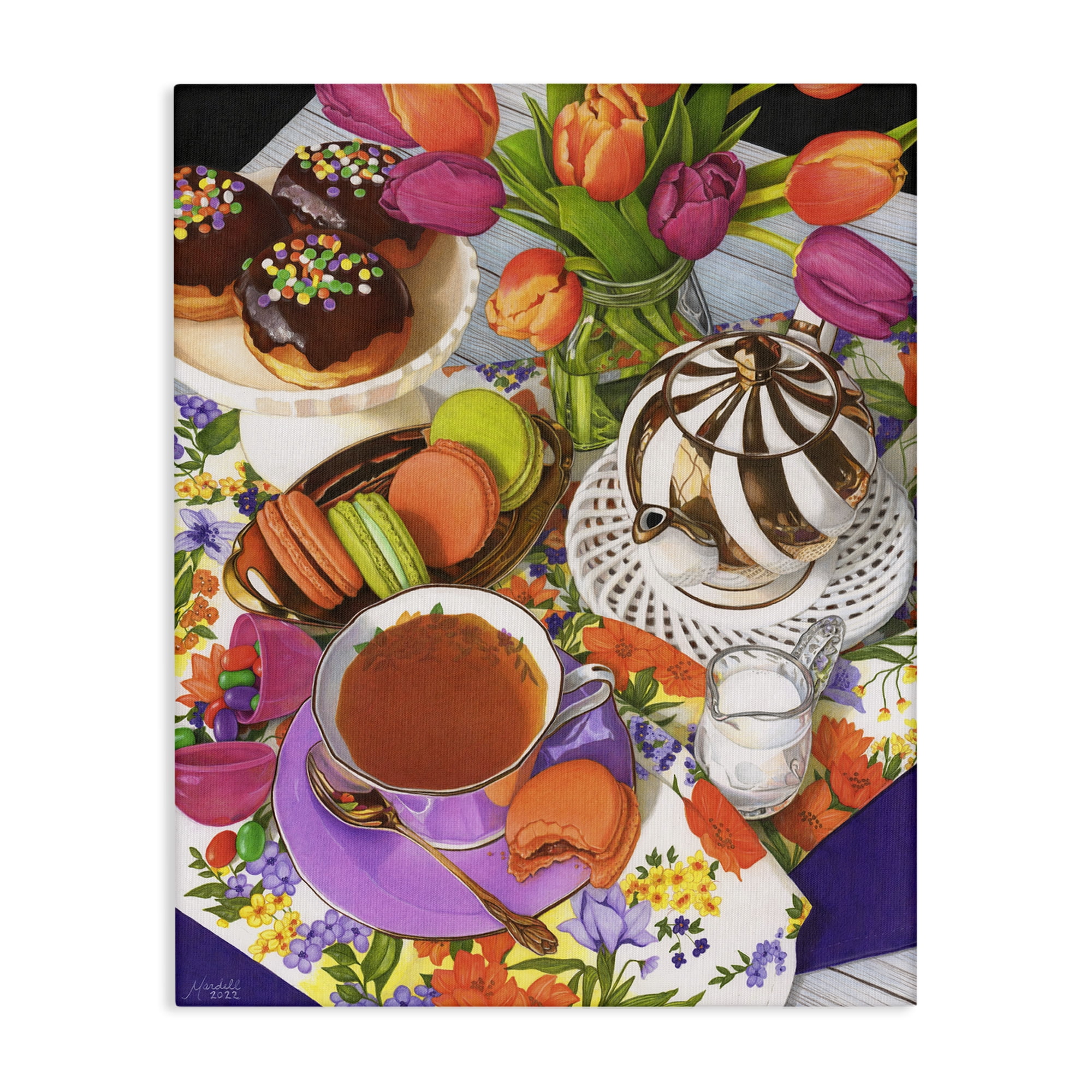 Stupell Industries Spring Tea Party Food & Beverage Painting Gallery Wrapped Canvas Art Print Wall Art, 24 x 30