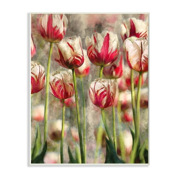 Stupell Industries Spring Tulips in Flower Field Pink White Designed by Ziwei Li