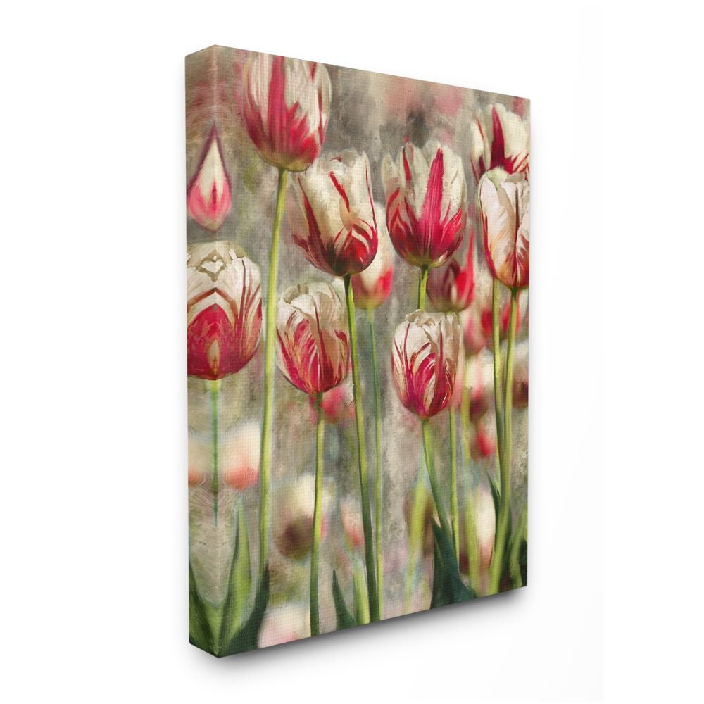 Stupell Industries Spring Tulips in Flower Field Pink White Designed by Ziwei Li