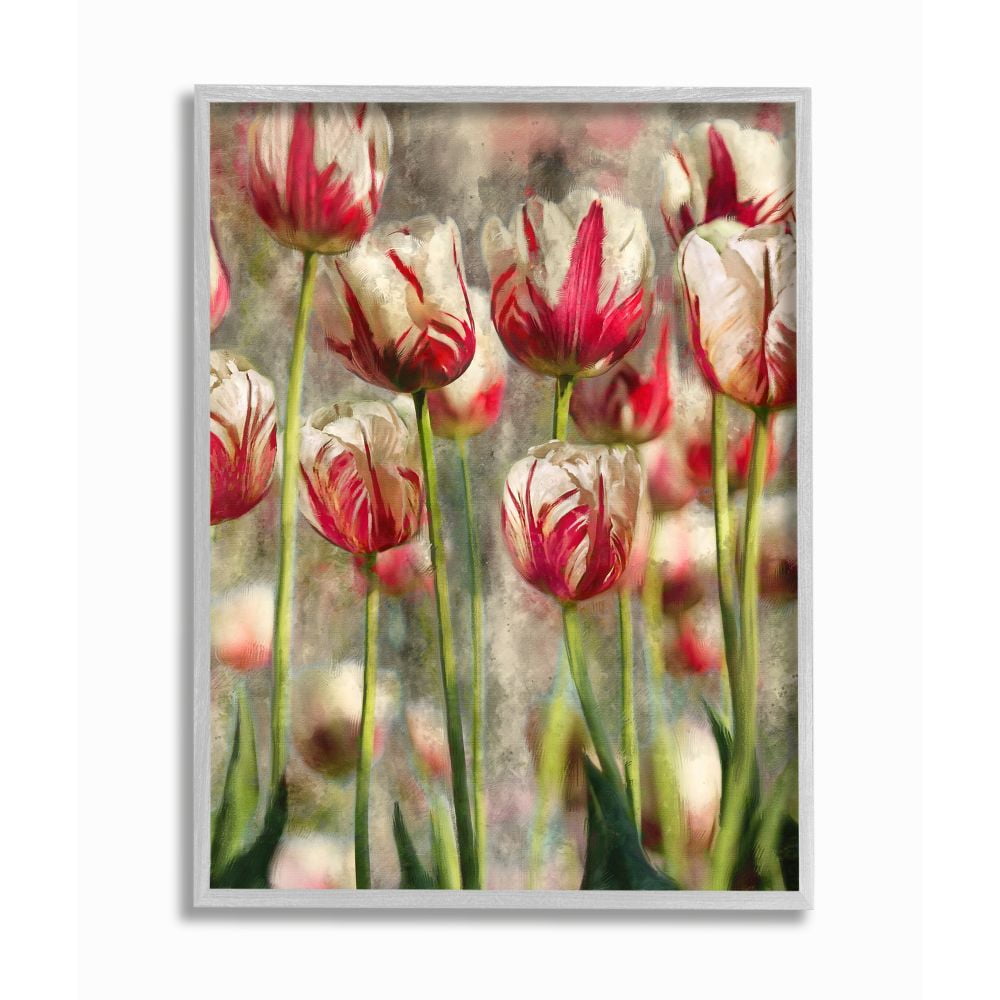Stupell Industries Spring Tulips in Flower Field Pink White Designed by Ziwei Li