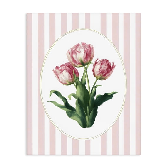 Stupell Industries French Country Spring Tulips on Stripes Canvas Art, 30 x 40, by Ink Drop Loft