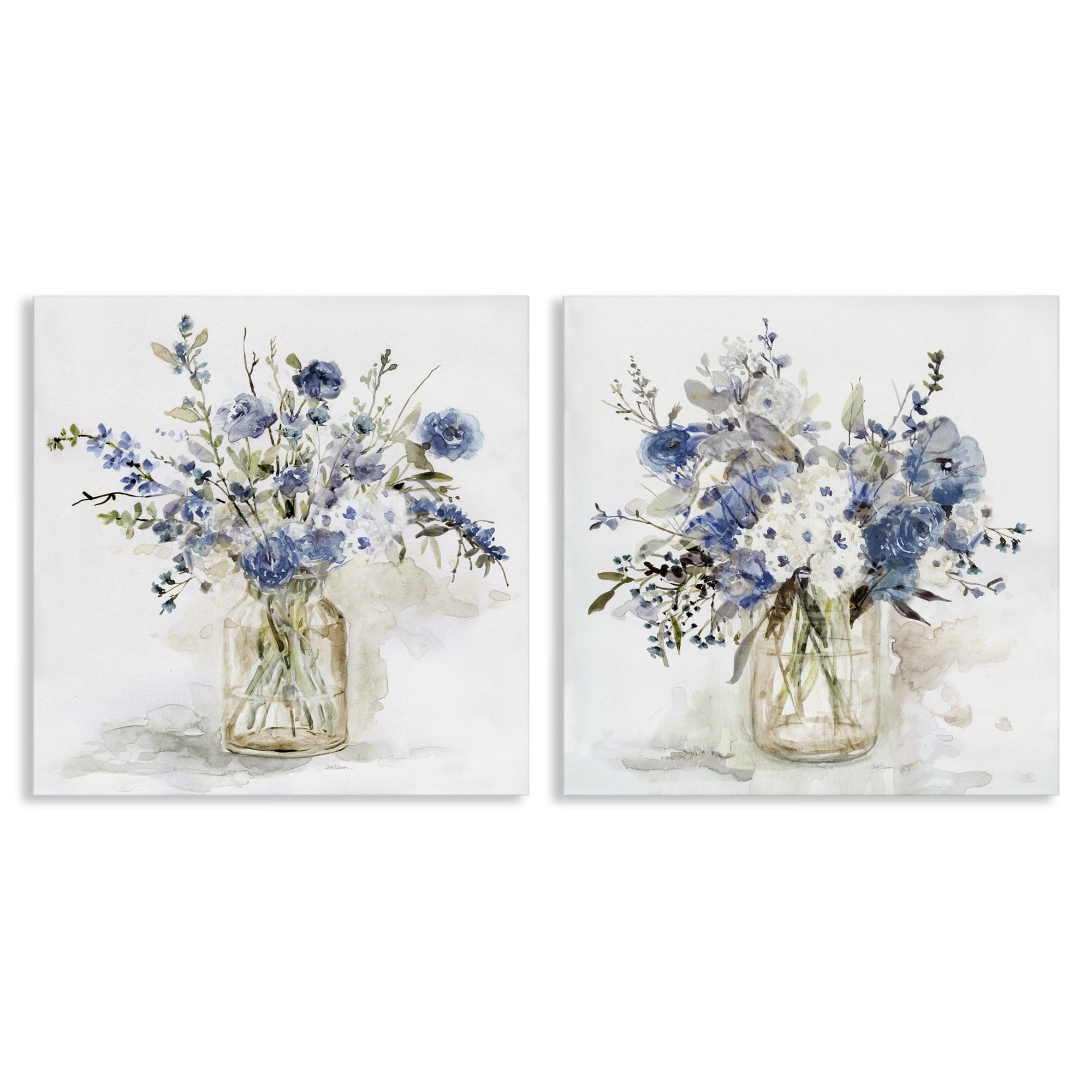 Stupell Industries Spring Watercolor Vases 2 Piece Canvas Wall Art Set, design by Carol Robinson