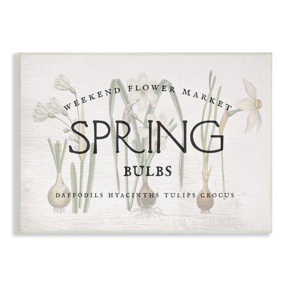 Stupell Industries Spring Weekend Flower Market Advertisement Vintage Bulbs, 10 x 15, Design by Daphne Polselli