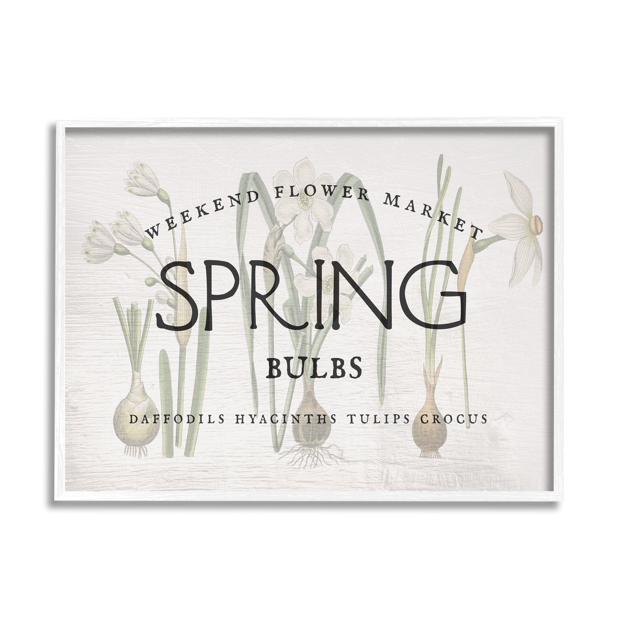 Stupell Industries Spring Weekend Flower Market Advertisement Vintage Bulbs, 16 x 20, Design by Daphne Polselli