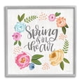 thumbnail image 1 of Stupell Industries Spring's in the Air Motivational Phrase Abstract Blooming Flowers, 17 x 17, Design by Lisa Larson, 1 of 5
