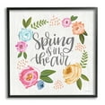 thumbnail image 1 of Stupell Industries Spring's in the Air Motivational Phrase Abstract Blooming Flowers, 24 x 24, Design by Lisa Larson, 1 of 5