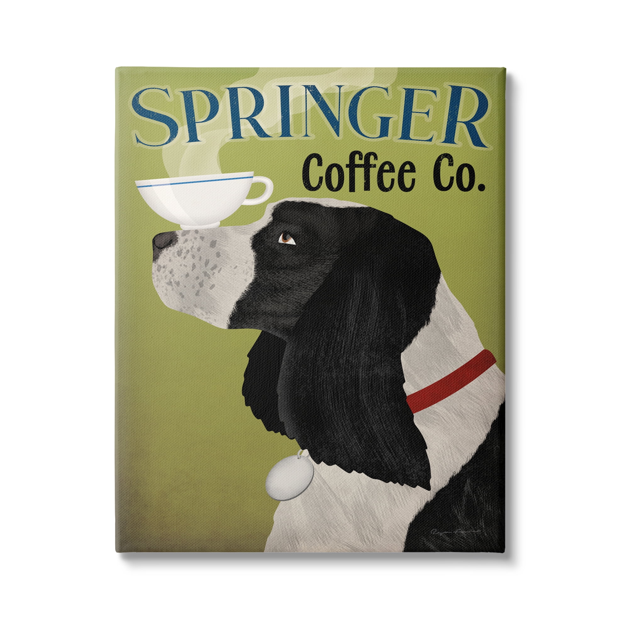 Stupell Industries Springer Coffee Advertisement Animals & Insects Painting Gallery Wrapped Canvas Print Wall Art, 30 x 40
