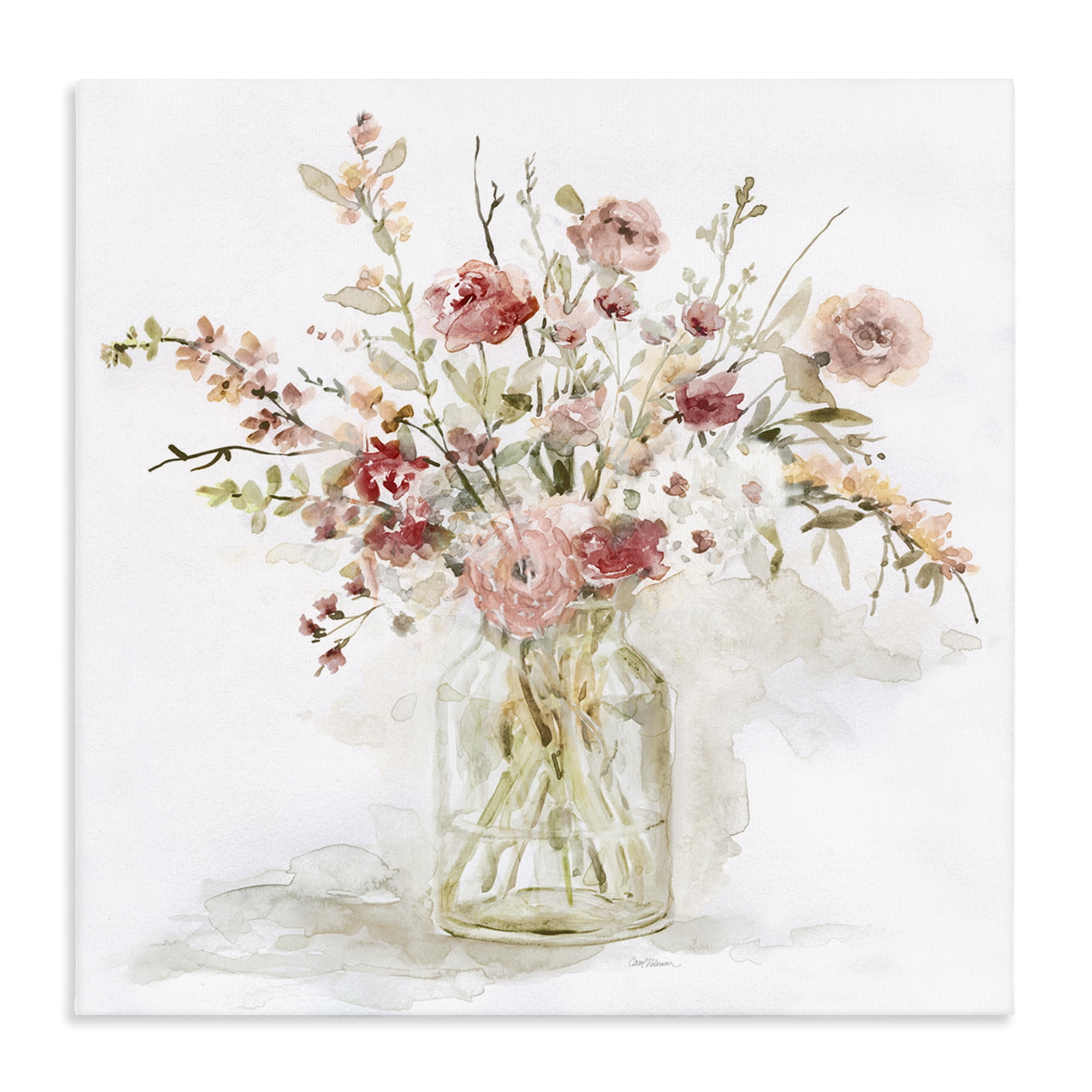 Stupell Industries Springtime Blooms in Glass Vase Canvas Wall Art, design by Carol Robinson