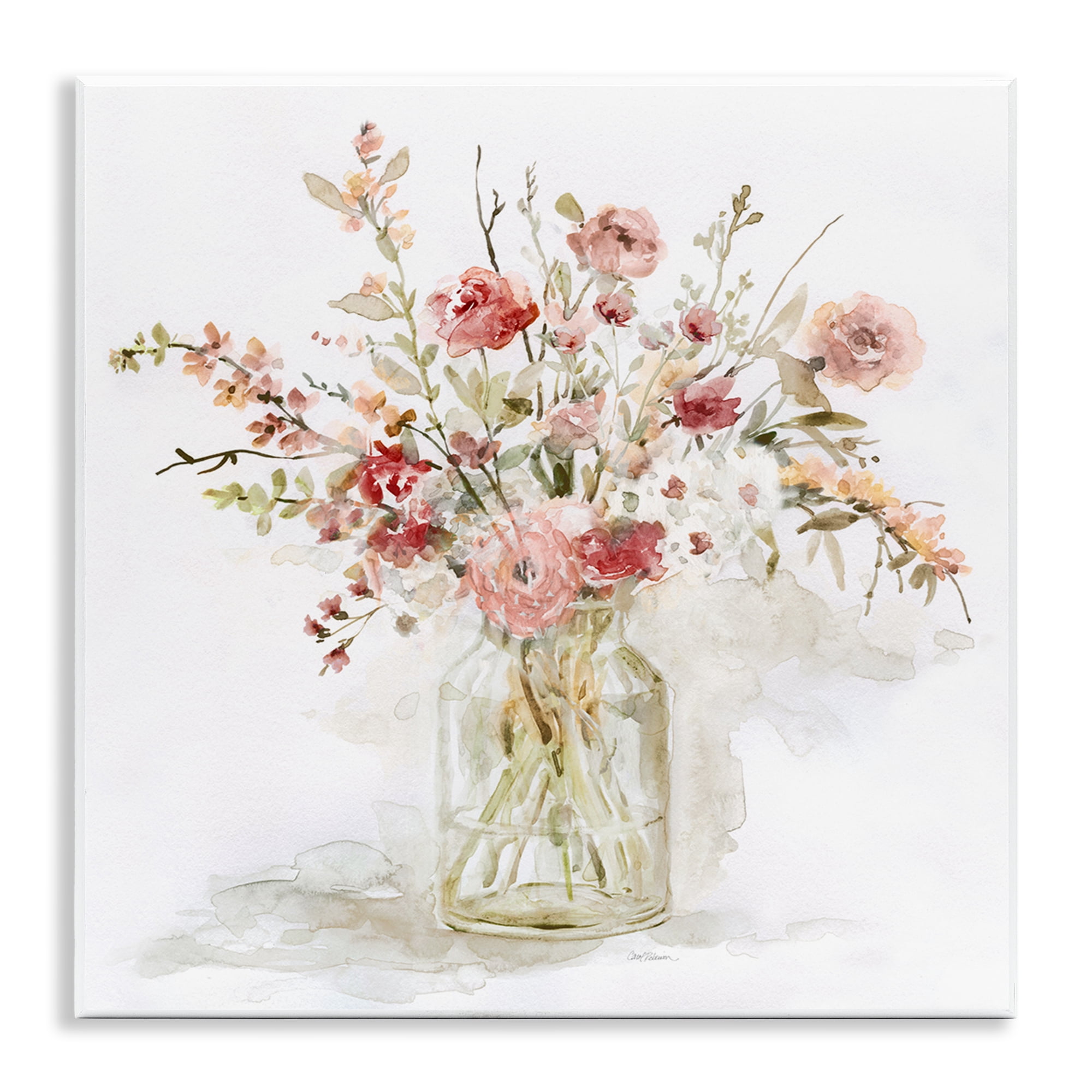 Stupell Industries Springtime Blooms in Glass Vase Wall Plaque Art, design by Carol Robinson