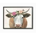 thumbnail image 1 of Stupell Industries Springtime Flower Crown Farm Cow with Horns Framed Wall Art by Victoria Borges, 1 of 6