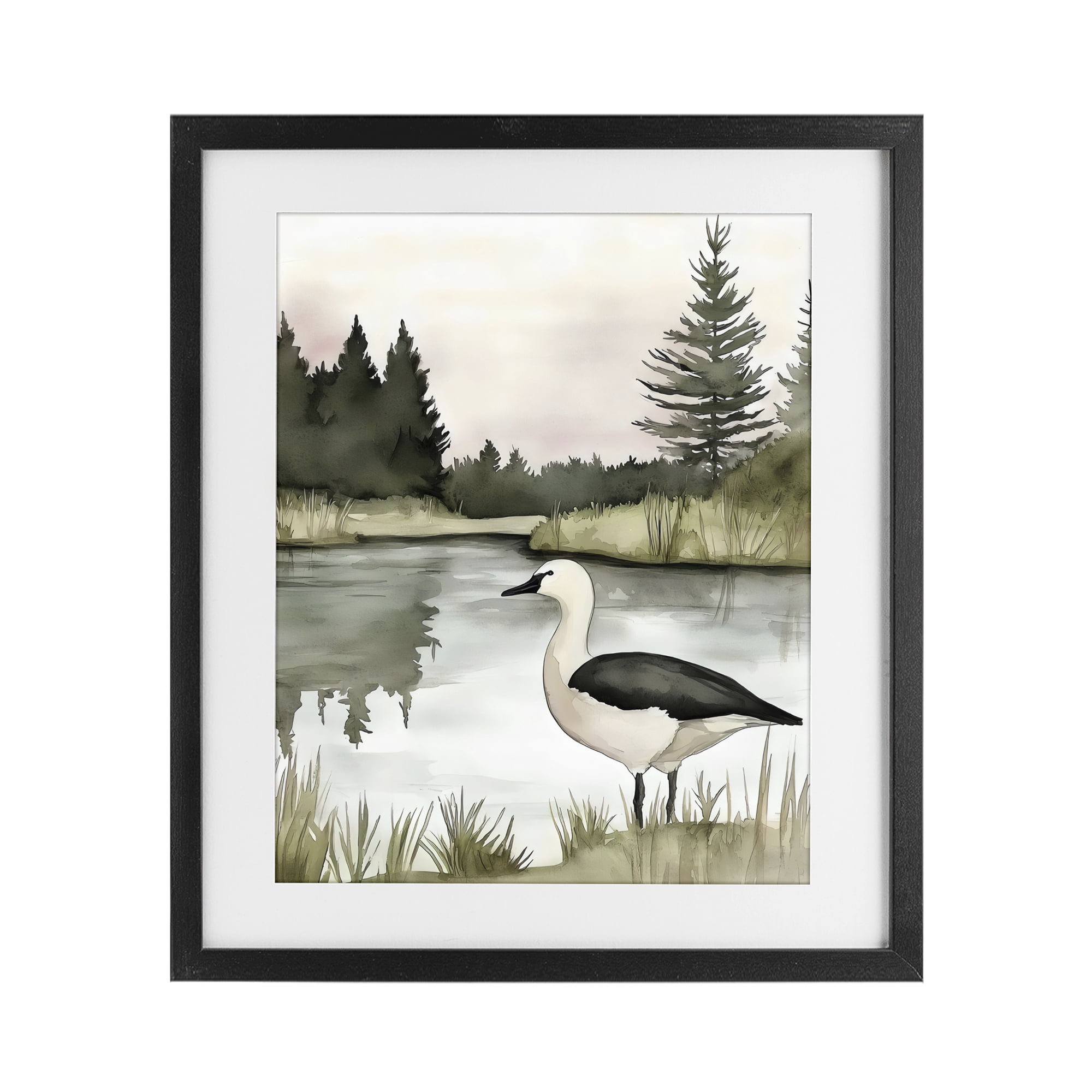 Stupell Industries Springtime Serenity Duck Black Framed Print Under Glass, design by Riley B