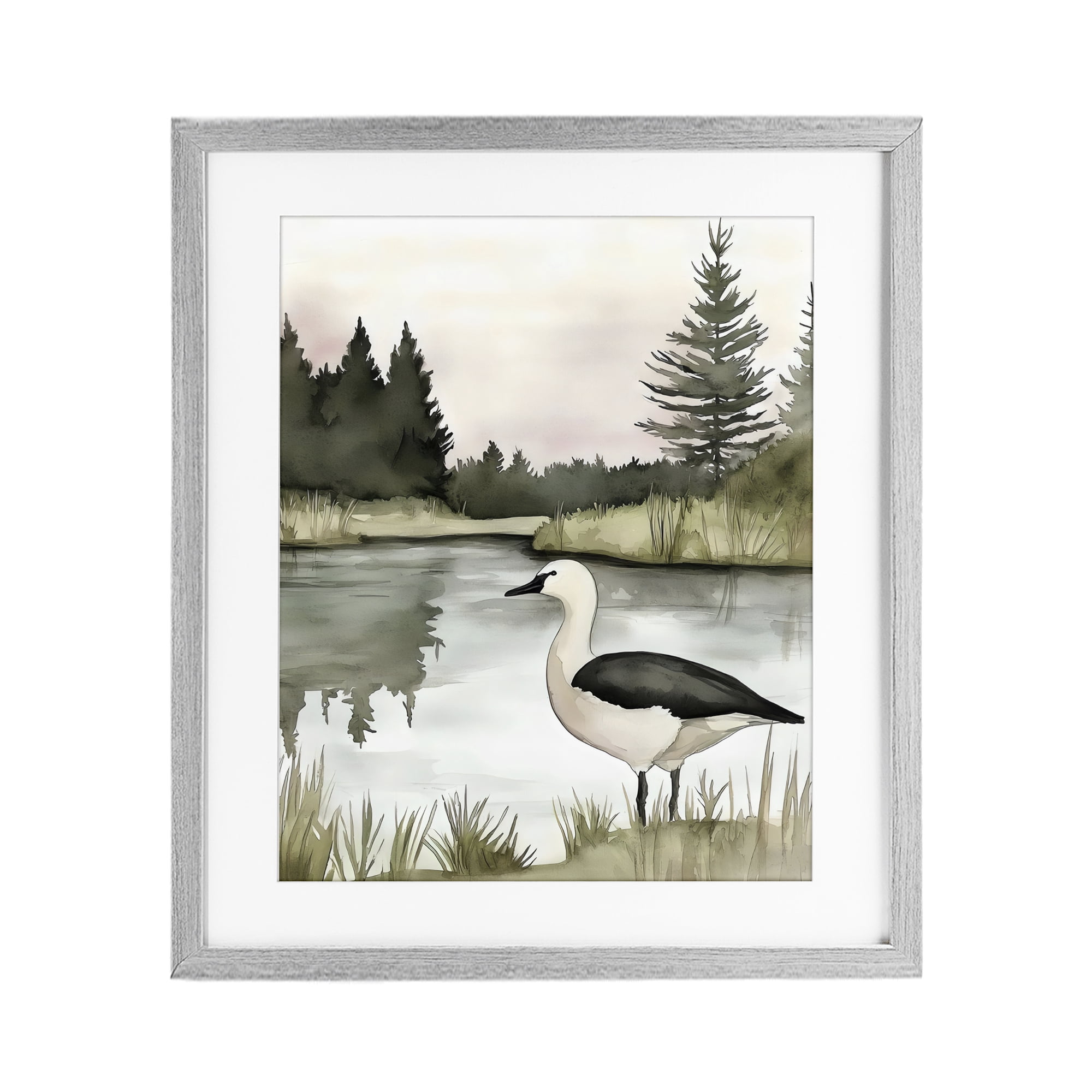 Stupell Industries Springtime Serenity Duck Gray Framed Print Under Glass, design by Riley B