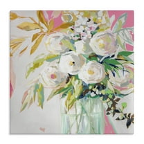 Stupell Industries Springtime Soiree Roses Botanical & Floral Painting Gallery Wrapped Canvas Art Print Wall Art, 17 x 17