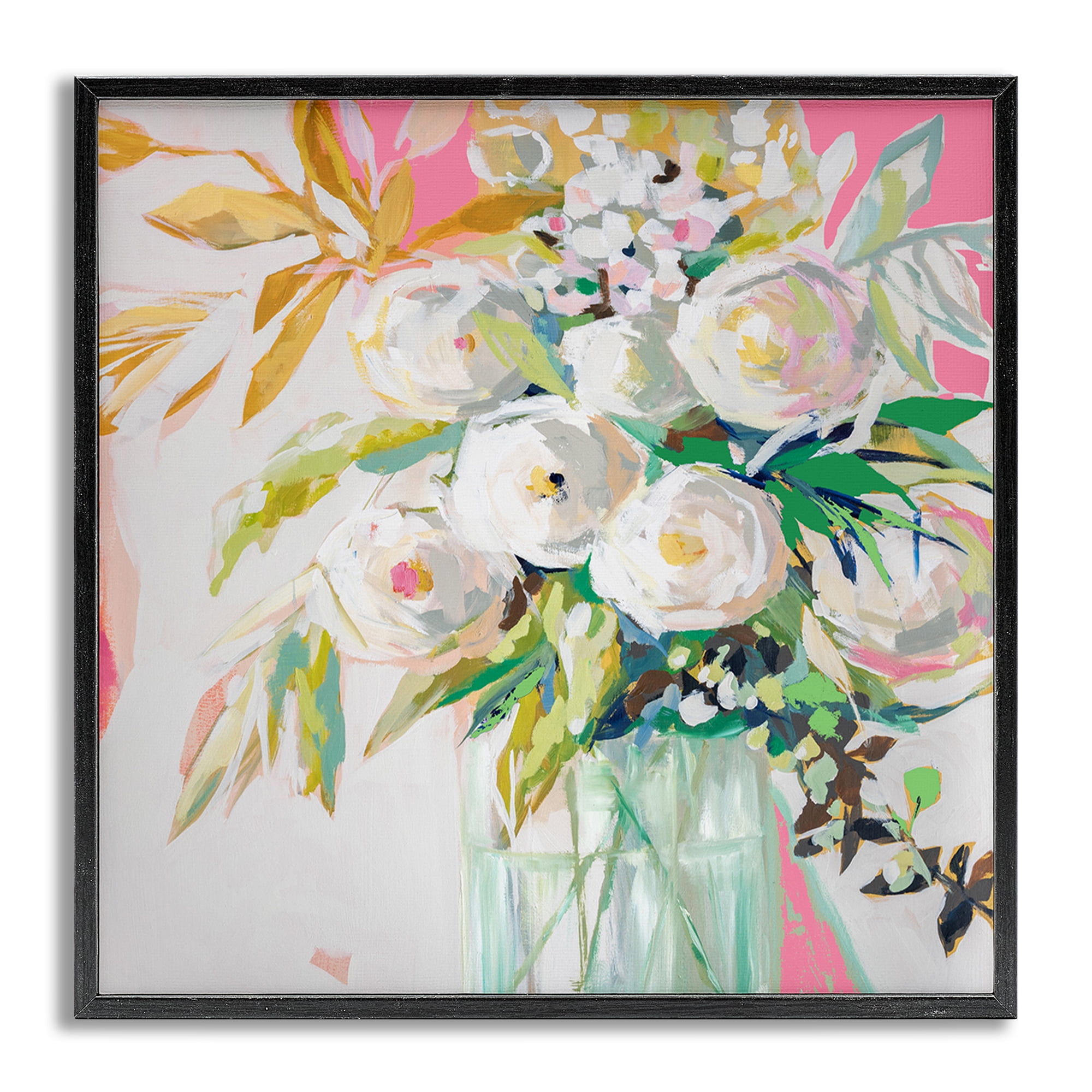 Stupell Industries Springtime Soiree Roses Botanical & Floral Painting Gray Framed Art Print Wall Art, 24 x 24