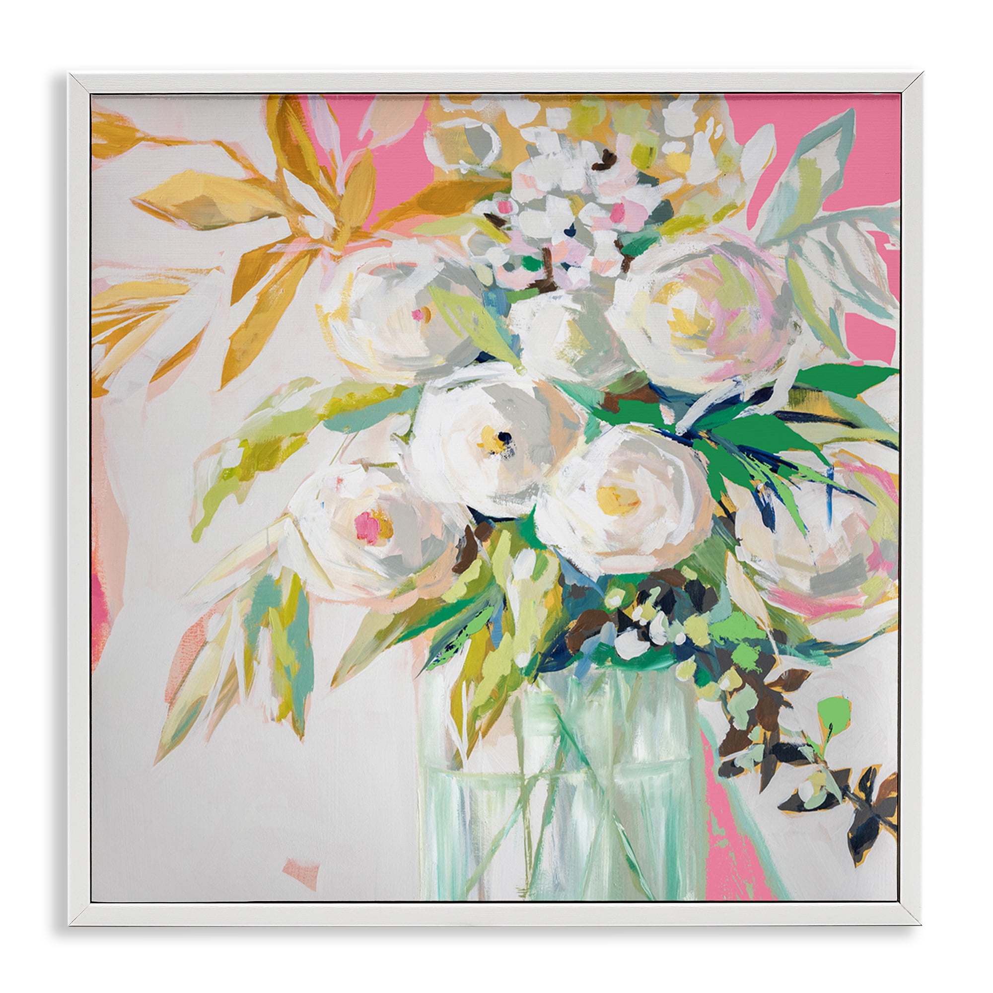 Stupell Industries Springtime Soiree Roses Botanical & Floral Painting White Framed Art Print Wall Art, 24 x 24