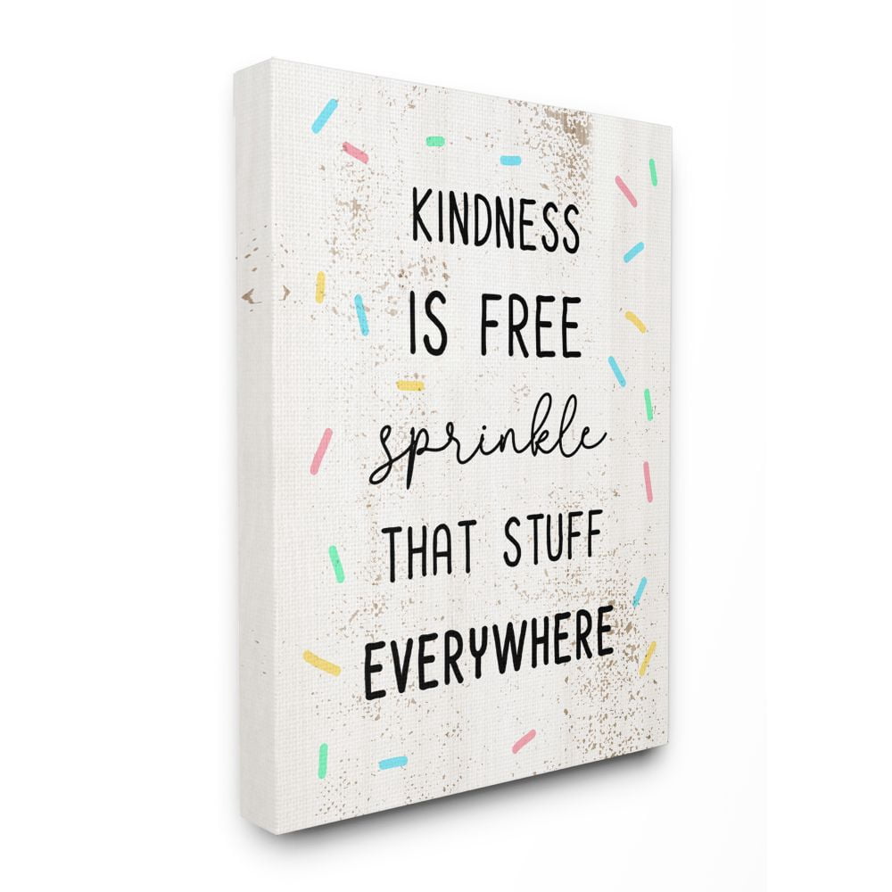 Stupell Industries Sprinkle Kindness Everywhere Fun Motivational Reference Canvas Wall Art Design by Daphne Polselli, 24" x 30"