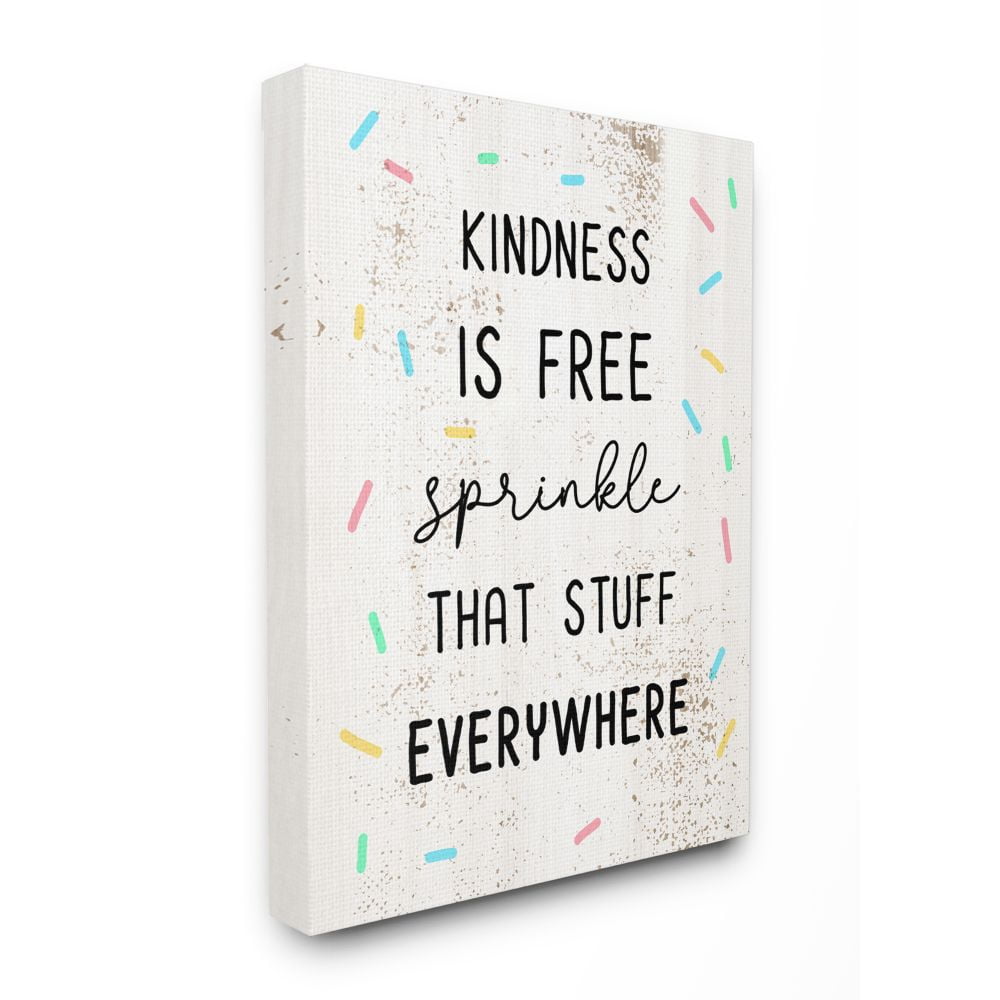 Stupell Industries Sprinkle Kindness Everywhere Fun Motivational Reference Canvas Wall Art Design by Daphne Polselli, 30" x 40"