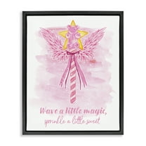 Stupell Industries Sprinkle Sweet Magic Fairy Tales & Fantasy Painting Black Floater Framed Art Print Wall Art, 17 x 21