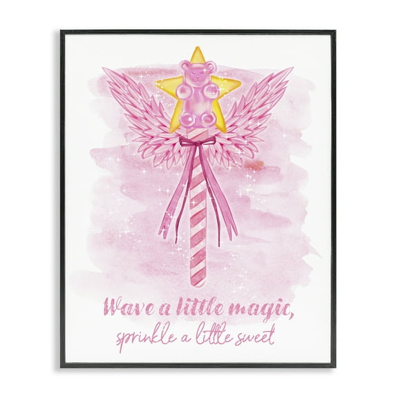 Stupell Industries Sprinkle Sweet Magic Fairy Tales & Fantasy Painting Black Framed Art Print Wall Art, 11 x 14