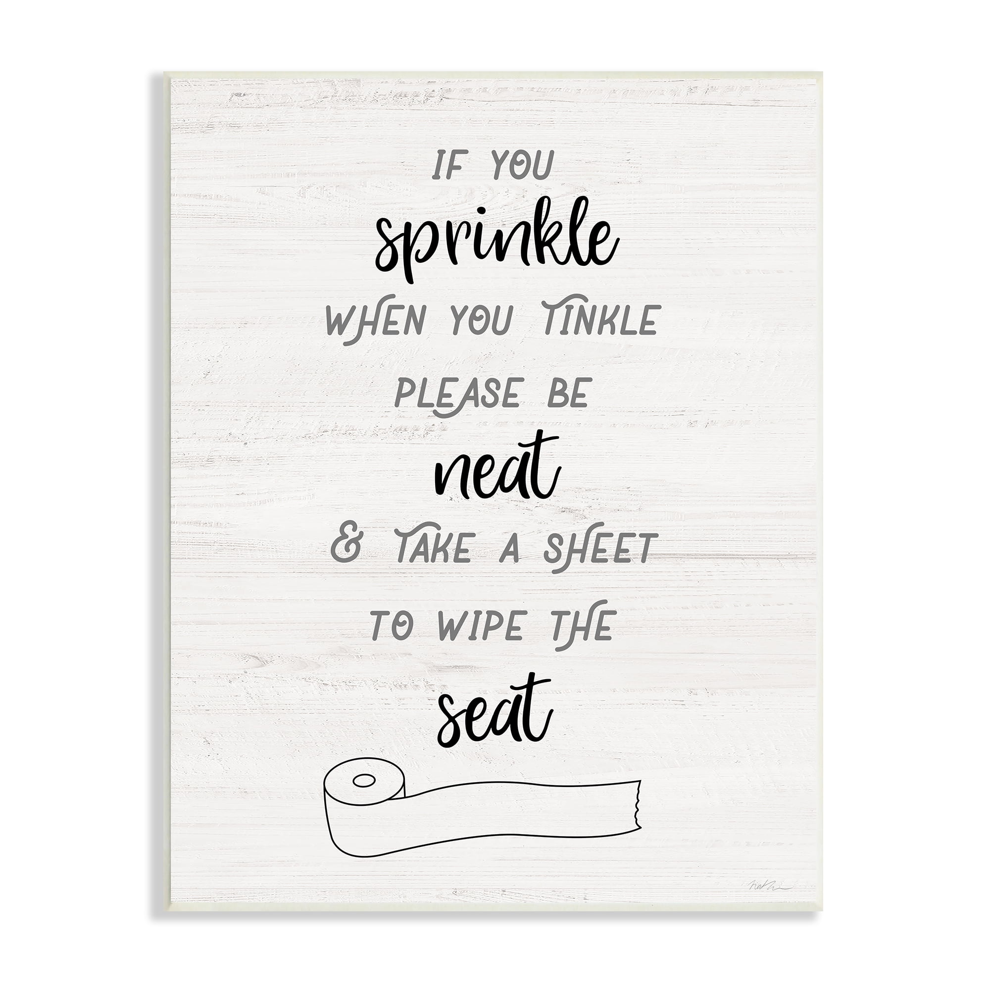 Stupell Industries Sprinkle When Tinkle Phrase Neat Wipe Seat Bathroom, 10 x 15, Design by Natalie Carpentieri