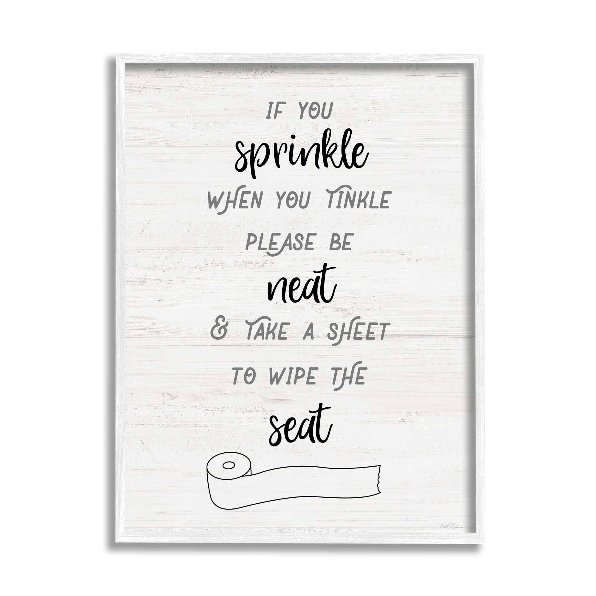 Stupell Industries Sprinkle When Tinkle Phrase Neat Wipe Seat Bathroom, 11 x 14, Design by Natalie Carpentieri