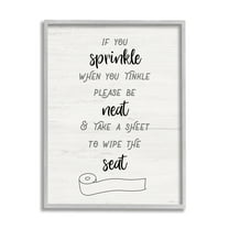 Stupell Industries Sprinkle When Tinkle Phrase Neat Wipe Seat Bathroom, 16 x 20, Design by Natalie Carpentieri