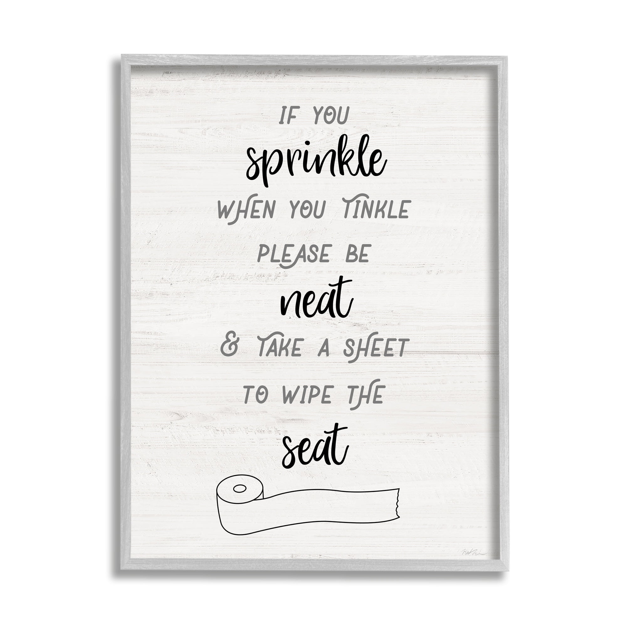 Stupell Industries Sprinkle When Tinkle Phrase Neat Wipe Seat Bathroom, 24 x 30, Design by Natalie Carpentieri