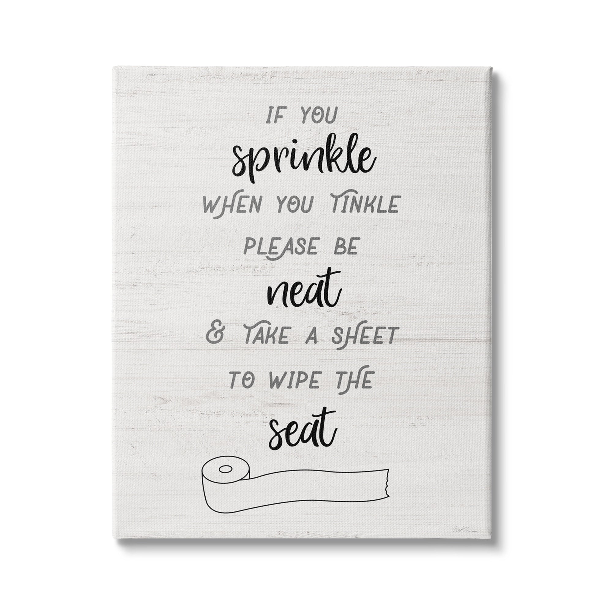 Stupell Industries Sprinkle When Tinkle Phrase Neat Wipe Seat Bathroom, 30 x 40, Design by Natalie Carpentieri