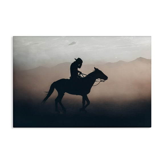 Stupell Industries Sprinting Cowboy on Horseback Canvas Wall Art design by 1x, 16 x 24